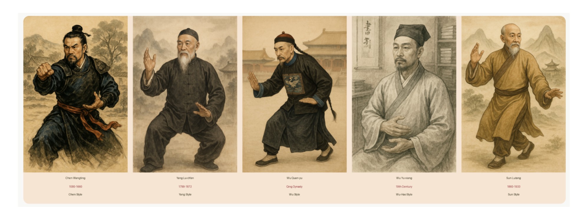 טאי צ'י צ'ואן מסע בין חמשת הסגנונות הנפוצים